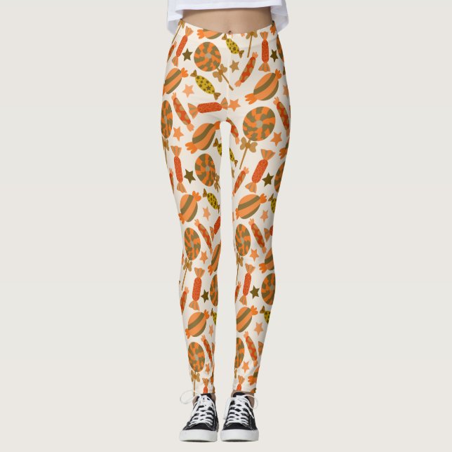 Candy mönster | Lollies mönster | Lollipop 54 Leggings (Framsida)