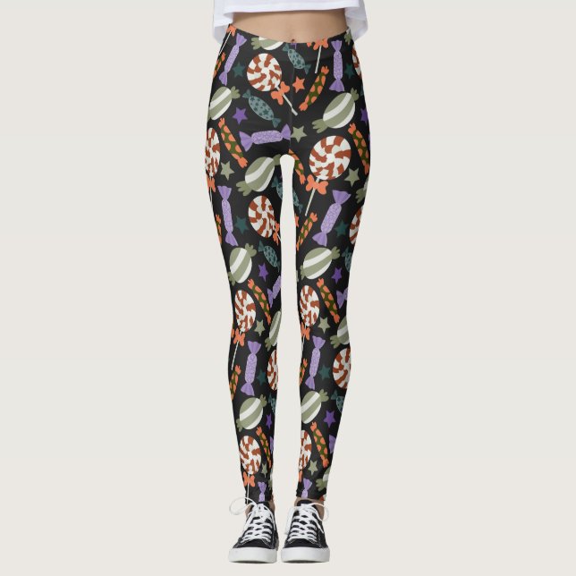 Candy mönster | Lollies mönster | Lollipop 55 Leggings (Framsida)