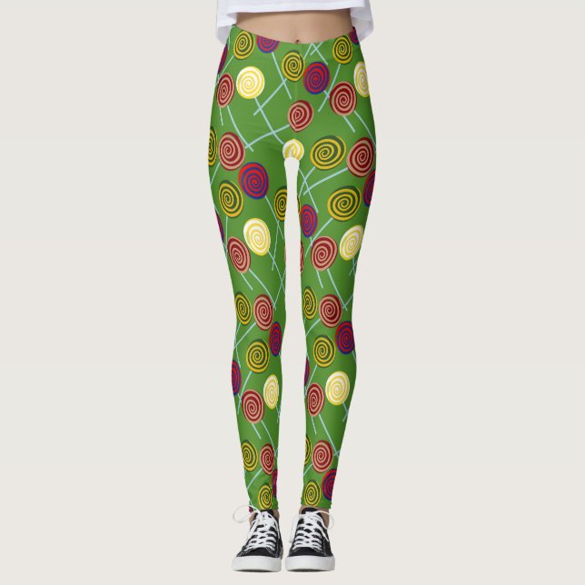 Candy mönster | Lollies mönster | Lollipop 58 Leggings (Framsida)