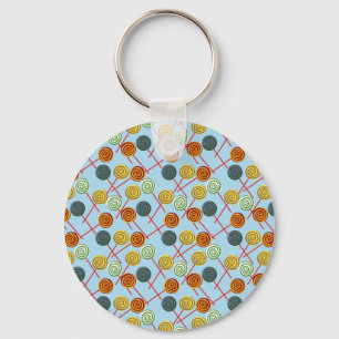 Candy mönster Lollies mönster Lollipop 5 Nyckelring