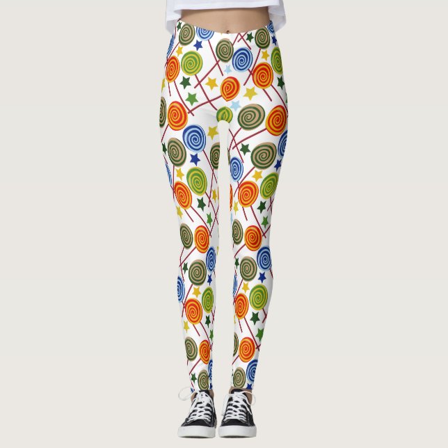 Candy mönster | Lollies mönster | Lollipop 61 Leggings (Framsida)