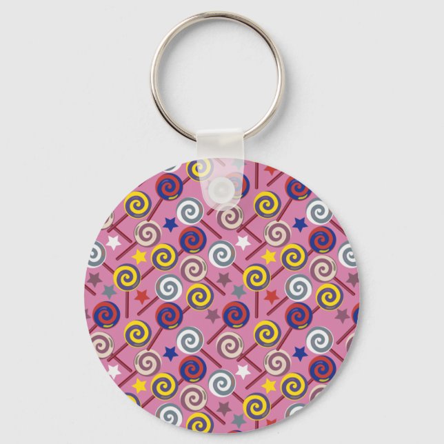 Candy mönster | Lollies mönster | Lollipop 7 Nyckelring (Framsida)