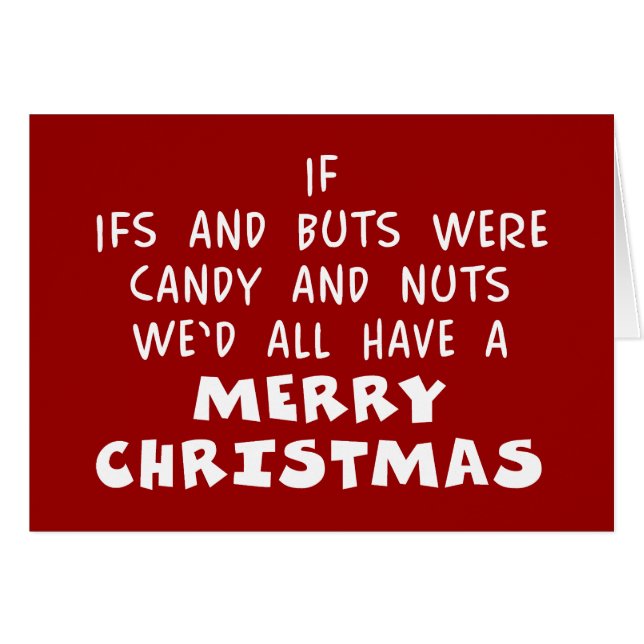 Candy & Nöt God jul - Humor Gift Hälsningskort (Framsidan Horizontal)