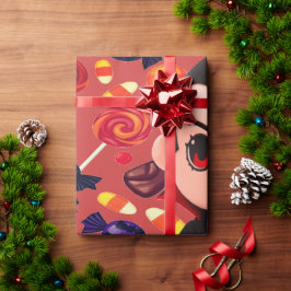 Candy och Dracula Cute Spooky för Halloween Presentpapper