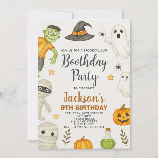 Candy Party Kids Halloween Birthday-inbjudan Inbjudningar (Framsida)