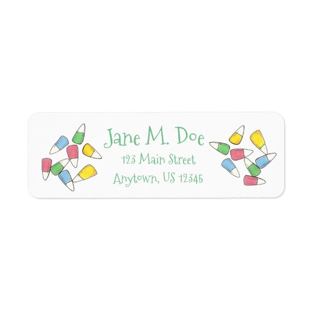 Candy Pastel Candy corn Vår Påsk Basket Returadress Etikett (Framsidan)