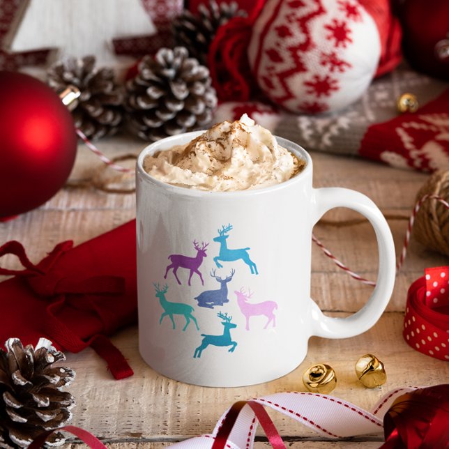 Candy Pastel Reindeer jul Jumbo Mugg (Skapare uppladdad)