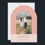 Candy pastel rosa rand regnbåge 1 bild jul inbjudningar<br><div class="desc">Candy pastel rosa mörk grönt rand rainbow 1 fotokort för God jul helgdag.</div>