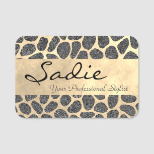 Candy Patchwork Animal Print Namnbricka
