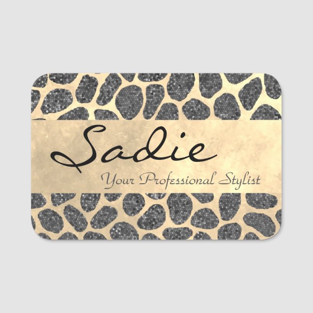 Candy Patchwork Animal Print Namnbricka (Framsida)