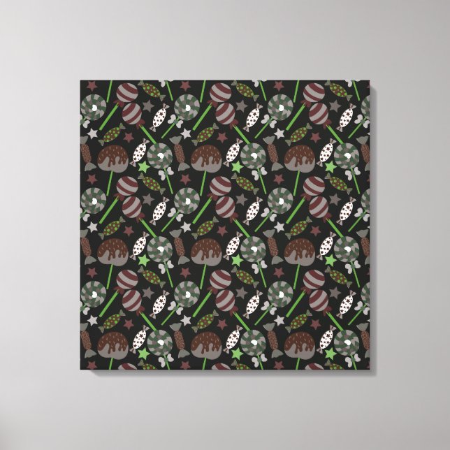 Candy pattern | Lollies pattern | lollipop 31 Canvastryck (Framsida)
