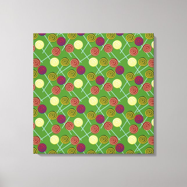Candy pattern | Lollies pattern | lollipop 58 Canvastryck (Framsida)