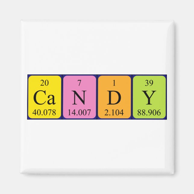 Candy Periodiska bord namn magnet (Framsidan)