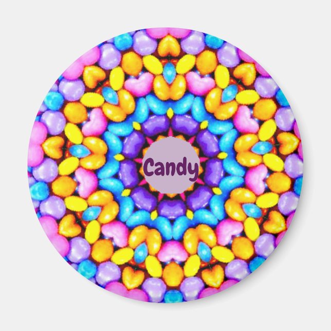 CANDY ~ Personlig Påsk Mönster Fractal ~ Magnet (Framsidan)