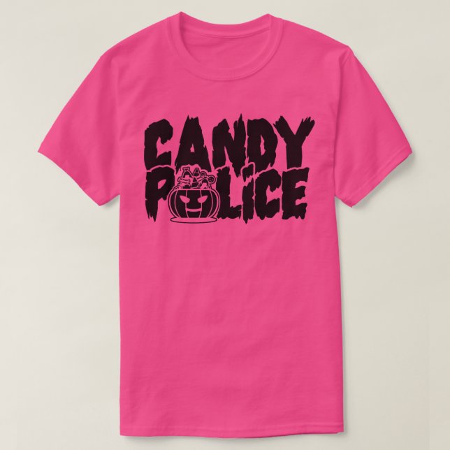 Candy Police Funny Halloween 1 T Shirt (Design framsida)