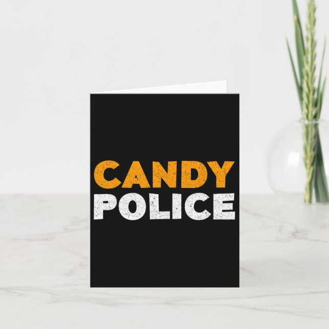 Candy Police Halloween Shirt Kort (Framsida)