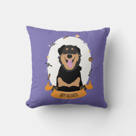 Candy Porträtt Rottweiler Hund Orange Lila Kudde