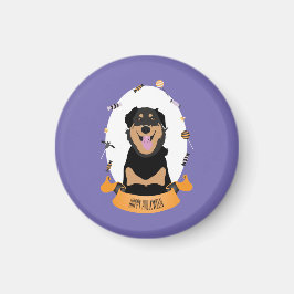 Candy Porträtt Rottweiler Hund Orange Lila Magnet