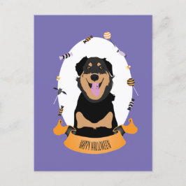 Candy Porträtt Rottweiler Hund Orange Lila Vykort