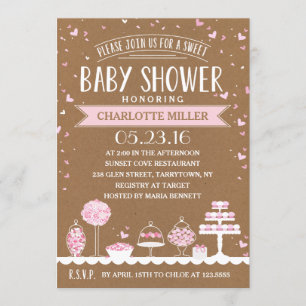 Candy Pub   Baby Shower Inbjudningar
