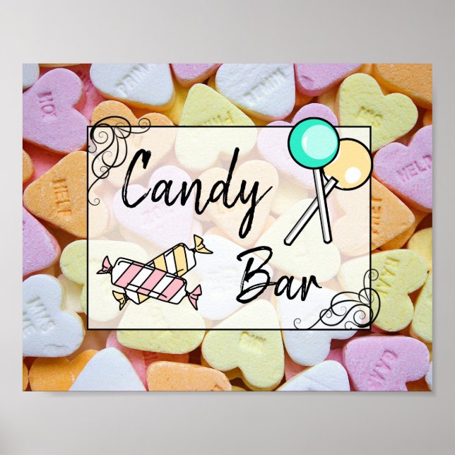 Candy Pub Bröllop eller Baby Shower-skylt Poster (Framsidan)