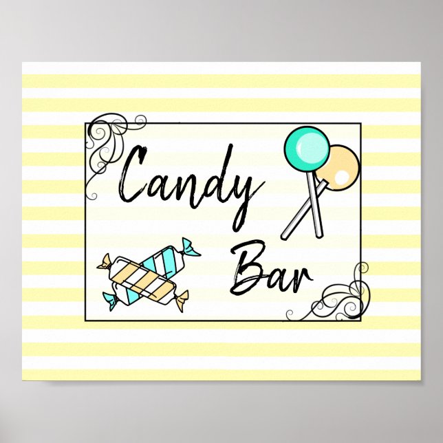 Candy Pub Bröllop eller Baby Shower-skylt Poster (Framsidan)