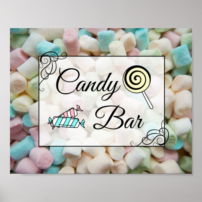 Candy Pub Bröllop eller Baby Shower-skylt Poster (Framsidan)