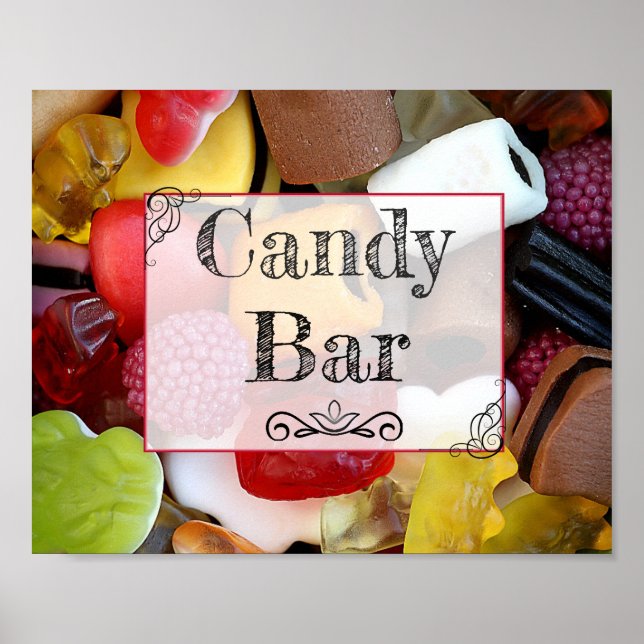 Candy Pub Bröllop eller Baby Shower-skylt Poster (Framsidan)