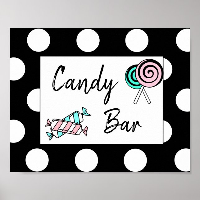 Candy Pub Bröllop eller Baby Shower-skylt Poster (Framsidan)