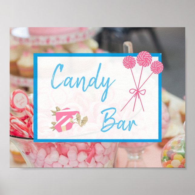Candy Pub Bröllop eller Baby Shower-skylt Poster (Framsidan)