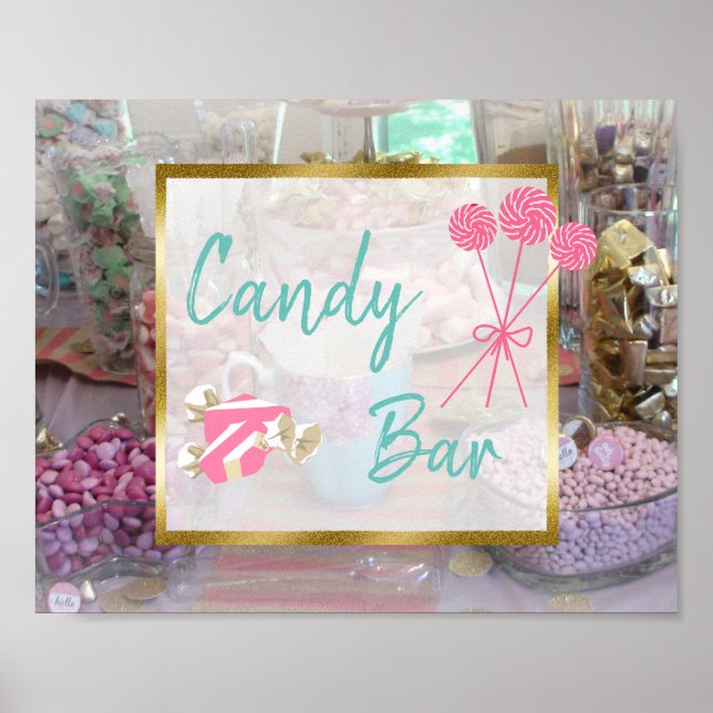 Candy Pub Bröllop eller Baby Shower-skylt Poster (Framsidan)