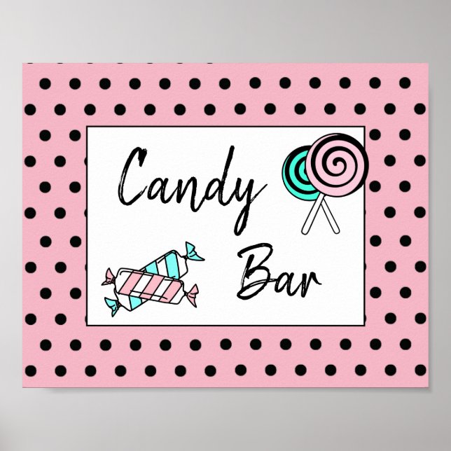 Candy Pub Bröllop eller Baby Shower-skylt Poster (Framsidan)