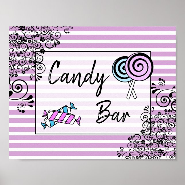 Candy Pub Bröllop eller Baby Shower-skylt Poster (Framsidan)