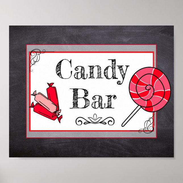 Candy Pub Bröllop eller Baby Shower-skylt Poster (Framsidan)
