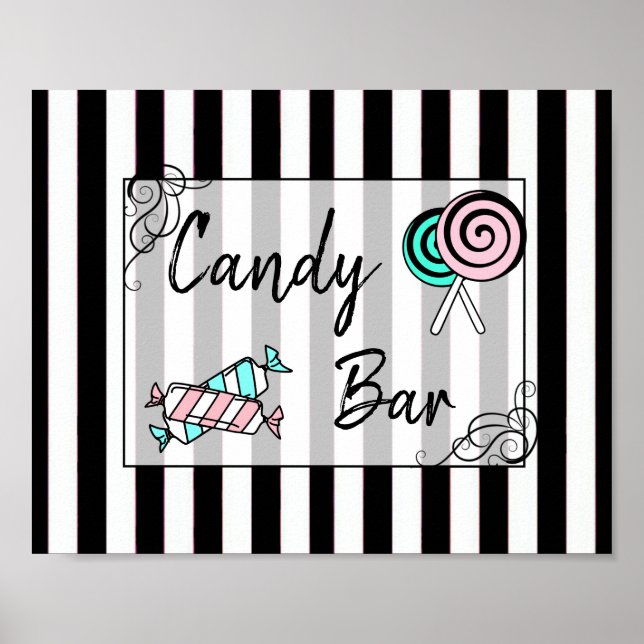 Candy Pub Bröllop eller Baby Shower-skylt Poster (Framsidan)
