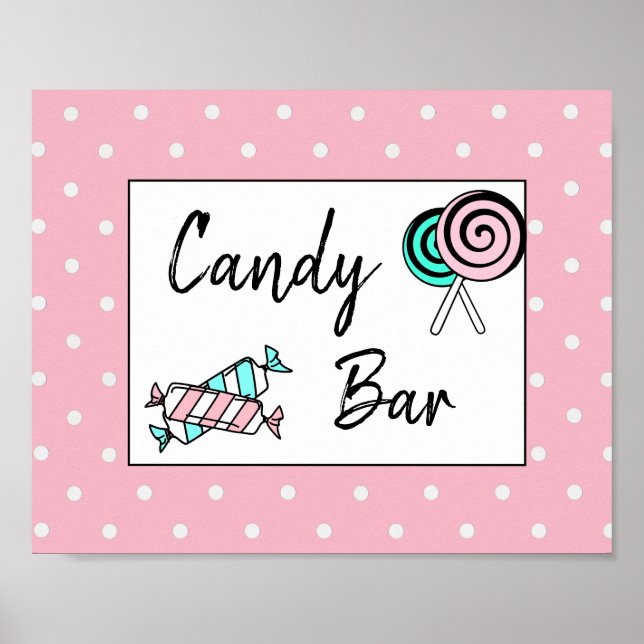 Candy Pub Bröllop eller Baby Shower-skylt Poster (Framsidan)
