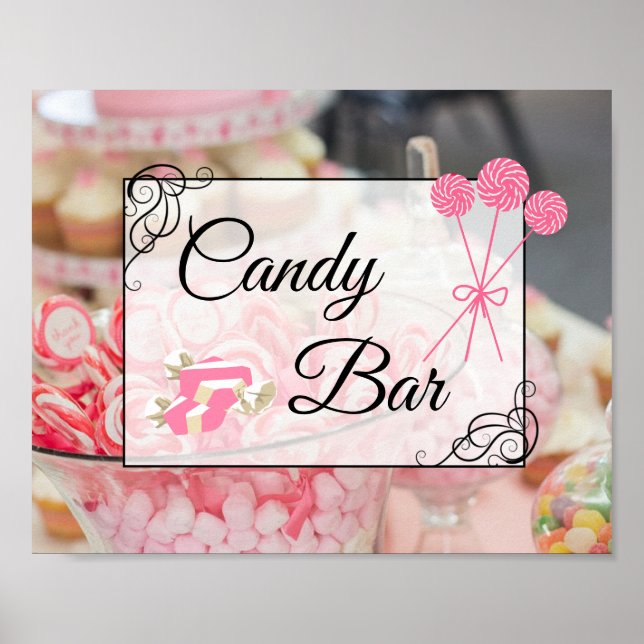 Candy Pub Bröllop eller Baby Shower-skylt Poster (Framsidan)