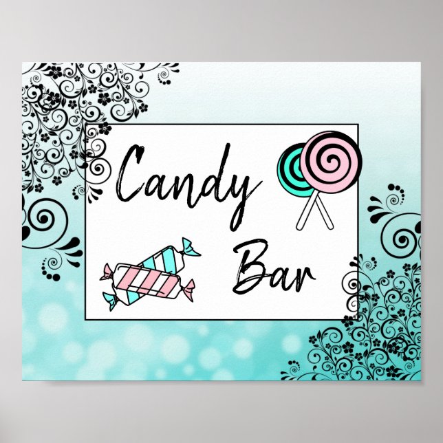 Candy Pub Bröllop eller Baby Shower-skylt Poster (Framsidan)