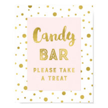 Candy Pub Bröllop Rosa Guld Rand