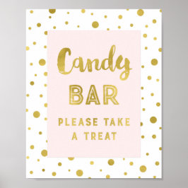 Candy Pub Bröllop Rosa Guld Rand Poster