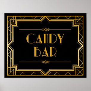 Candy Pub Bröllop Sign   Gatsby Art Deco Poster