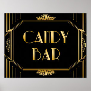 Candy Pub Bröllop Sign   Gatsby Art Deco Poster