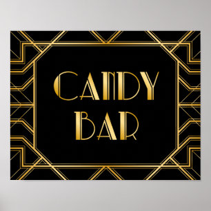 Candy Pub Bröllop Sign   Gatsby Art Deco Poster