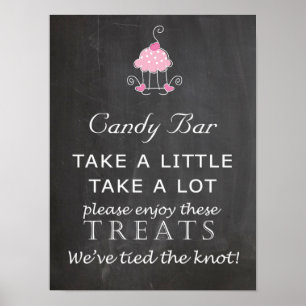 Candy Pub Bröllop-skylt - krita Poster
