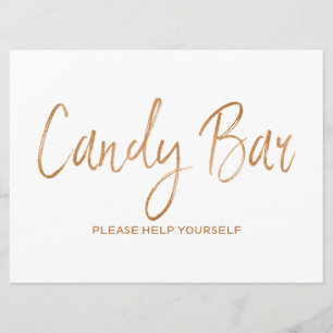 Candy Pub Bröllop-tecken  Snyggt Guld Ro Inbjudningar