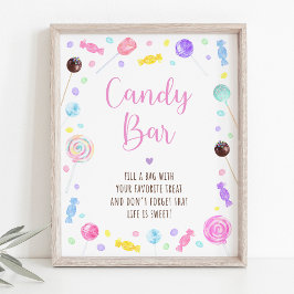 Candy Pub Lollipop Sweet Shop Birthday-tecken Poster