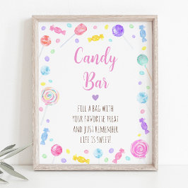 Candy Pub Lollipop Sweet Shop Birthday-tecken Poster