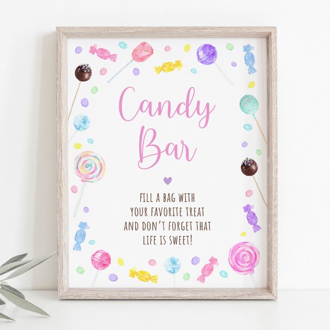Candy Pub Lollipop Sweet Shop Birthday-tecken Poster (Skapare uppladdad)