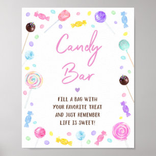 Candy Pub Lollipop Sweet Shop Birthday-tecken Poster