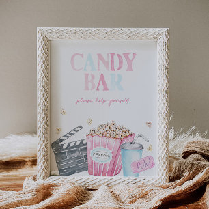 Candy Pub Movie Party Sign   Digital eller tryckt Poster
